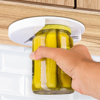 Glass Jar Opener For Under The Kitchen Cabinet Counter Lid Remover Aid
