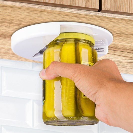 Glass Jar Opener For Under The Kitchen Cabinet Counter Lid Remover Aid